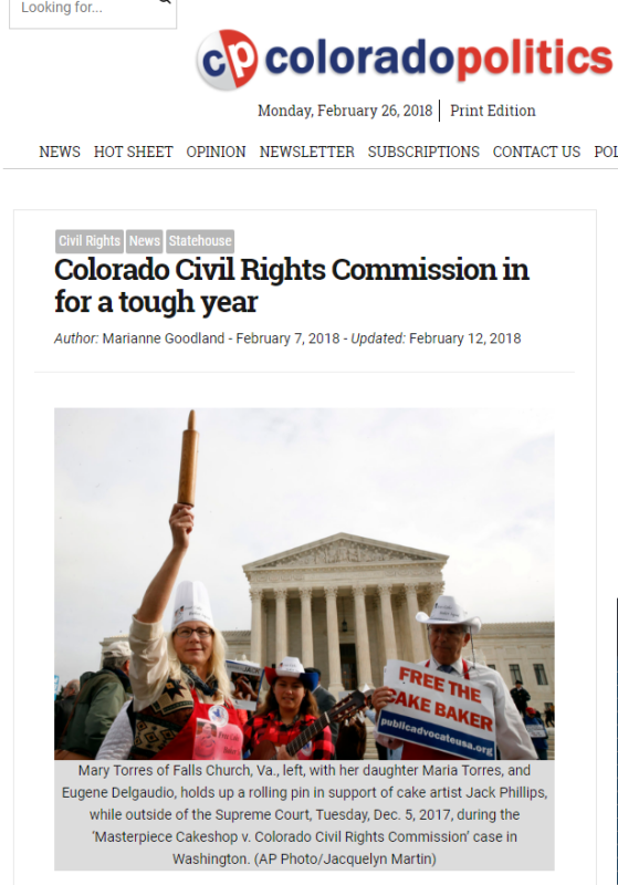 Public Advocate's Free the Cake Baker Squad in the Colorado Politics