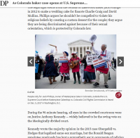 Denver Post news shows the Free the Cake Baker Squad's famous Rolling Pin Public Advocate fighting in front of the Supreme Court for Jack Philips case!